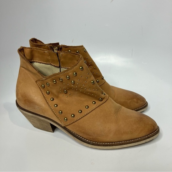 Pratesi studded Leather ankle boots cognac size 39 - Picture 1 of 7